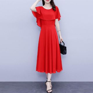 Đầm dự tiệc sang trọng bigsize cao cấp thiết kế dáng xòe đẹp, chất liệu voan cao cấp HN04