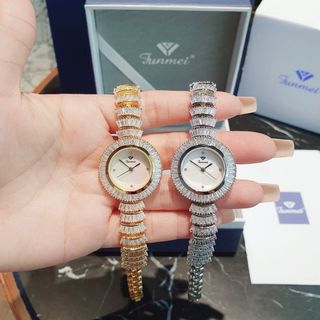 ĐỒNG HỒ NỮ CHÍNH HÃNG NHẬP CHÍNH NGẠCH FUNMEI F2049 ĐÍNH PHA LÊ FULLBOX  HOÁ ĐƠN