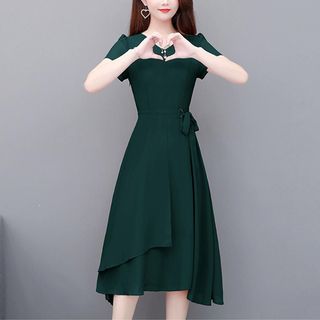 Đầm trung niên cho mẹ bigsize cao cấp dự tiệc sang trọng thiết kế dáng xoè đẹp HN13 ĐỎ Nữ Dress