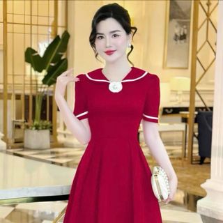 Đầm dự tiệc sang trọng, đầm công sở thanh lịch, dáng xoè che khuyết điểm, cotton lạnh mềm mại N69