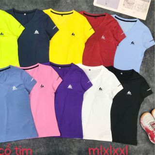 Áo nữ thể thao cổ tim Naqiy chất thun lạnh ( tuyển sỉ thể thao toàn quốc )