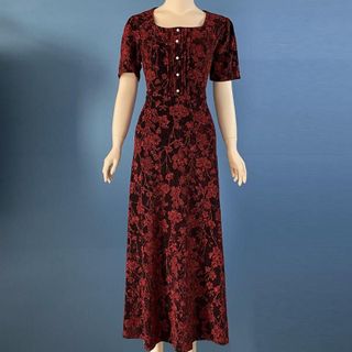 Đầm dạ hội dự tiệc trung niên sang trọng vải nhũ kim sa tặng mẹ co giãn tốt bigsize 80kg DN03