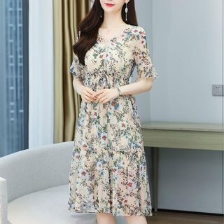 Đầm trung niên sang trọng cho mẹ bigsize thiết kế dáng xòe đẹp cao cấp dự tiệc - P09 Nữ Dress
