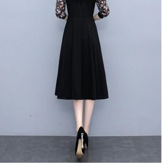 Đầm trung niên dự tiệc sang trong cho mẹ bigsize phong cách Hàn Quốc dáng suông đẹp MD05