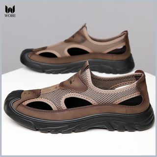 Mùa Hè Thoáng Khí Nam Baotou Dép Lưới Rỗng Lỗ Giày Ngoài Trời Chống Trơn Trượt Nhẹ Thể Thao Giày Đi Biển GN08