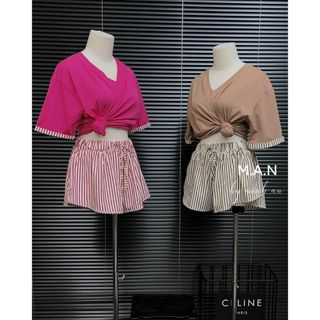 Set bộ đùi, 2 màu sang - đẹp, chất liệu trơn cổ tim, mặc mùa hè thoáng máy - Bigsize 85K - H2