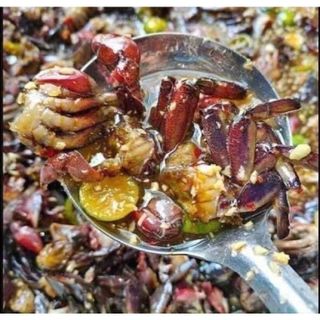 Mắm Ba Khía Cà Mau hủ 500gr - Chỉ tính Mắm Ba Khía, không tính nước - Trộn Sẵn Tỏi, Ớt Loại Con To Vừa Ăn Thơm Ngon. Nước Sốt Gia Vị