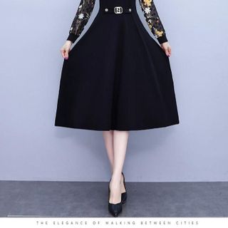 Đầm trung niên cho mẹ bigsize thiết kế công sở dáng xòe cao cấp dự tiệc U40 U50 U60 HN05