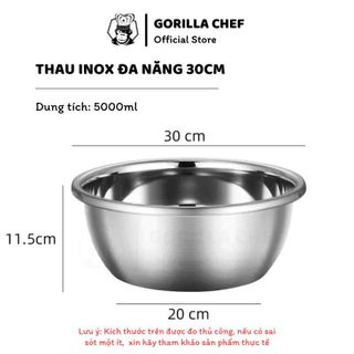 THAU INOX VIỀN LỚN GORILLA CHEF 30CM (T100)