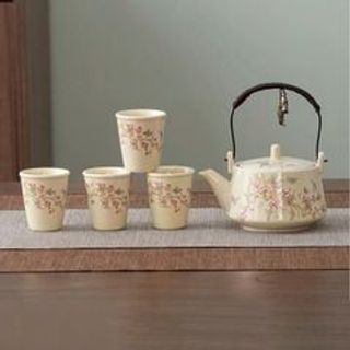 Bộ Ấm Trà 4 Cốc Trắng Hoa (THÙNG 24B)