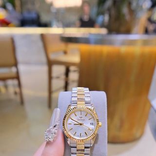 ĐỒNG HỒ NỮ CHÍNH HÃNG CHÍNH NGẠCH FUNMEI F2085 DÂY THÉP NIỀNG KHÍA FULLBOX HOÁ ĐƠN