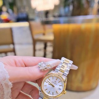 ĐỒNG HỒ NỮ CHÍNH HÃNG CHÍNH NGẠCH FUNMEI F2085 DÂY THÉP NIỀNG KHÍA FULLBOX HOÁ ĐƠN