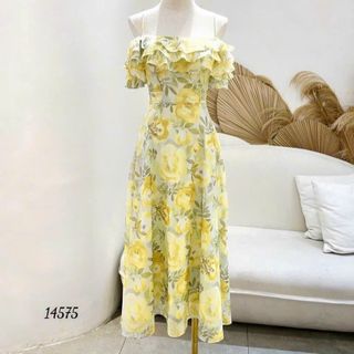 Đầm dự tiệc sang trọng cho mẹ bigsize, chất liệu voan lụa mềm mại, thiết kế dáng xòe đẹp cao cấp dự tiệc - HOA01