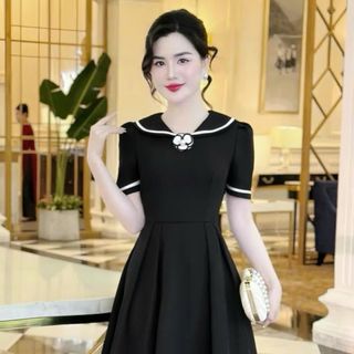Đầm dự tiệc sang trọng, đầm công sở thanh lịch, dáng xoè che khuyết điểm, cotton lạnh mềm mại N69