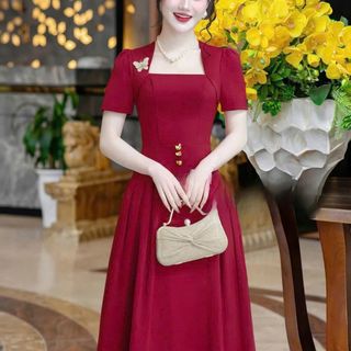 Đầm dự tiệc sang trọng, đầm công sở thanh lịch, dáng xoè che khuyết điểm, cotton lạnh mềm mại N72