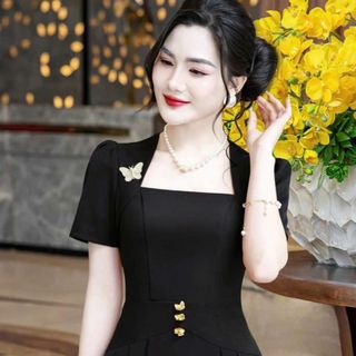 Đầm dự tiệc sang trọng, đầm công sở thanh lịch, dáng xoè che khuyết điểm, cotton lạnh mềm mại N72