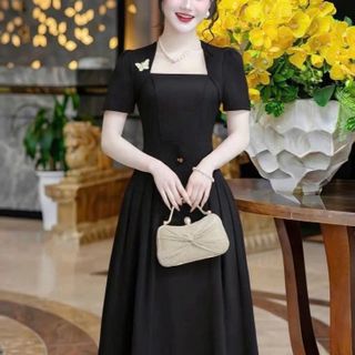 Đầm dự tiệc sang trọng, đầm công sở thanh lịch, dáng xoè che khuyết điểm, cotton lạnh mềm mại N72