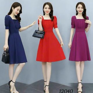 Đầm trung niên cho mẹ bigsize chất liệu voan chiffon cao cấp dự tiệc sang trọng thiết kế dáng xoè đẹp A29