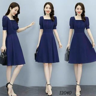 Đầm trung niên cho mẹ bigsize chất liệu voan chiffon cao cấp dự tiệc sang trọng thiết kế dáng xoè đẹp A29