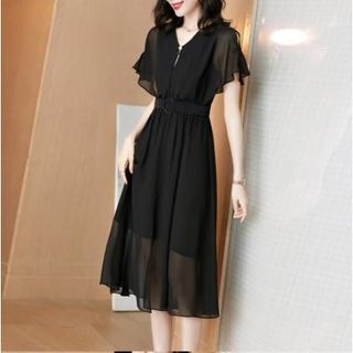 Váy trung niên cho mẹ sang trọng bigsize cao cấp dự tiệc thiết kế dáng xòe đẹp - L220 Nữ Dress