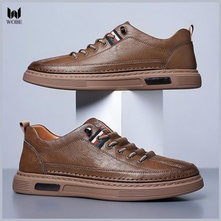 Giày da nam cao cấp phong cách công sở thiết kế dây cột hàn quốc - GN01