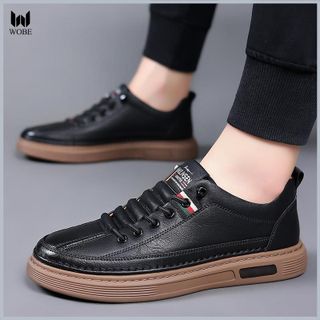 Giày da nam cao cấp phong cách công sở thiết kế dây cột hàn quốc - GN01