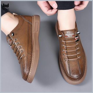 Giày da nam cao cấp phong cách công sở thiết kế dây cột hàn quốc - GN01