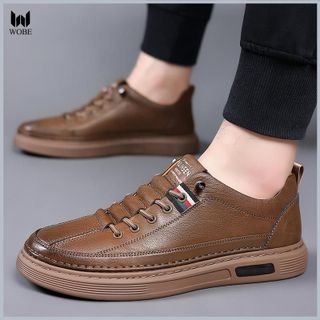 Giày da nam cao cấp phong cách công sở thiết kế dây cột hàn quốc - GN01