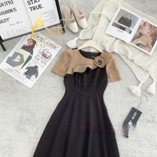 Đầm dự tiệc sang trọng, đầm công sở thanh lịch, dáng xoè che khuyết điểm, cotton lạnh mềm mại N74