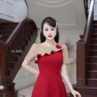 Đầm dự tiệc sang trọng, đầm công sở thanh lịch, dáng xoè che khuyết điểm, cotton lạnh mềm mại N74