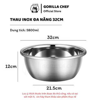 THAU INOX VIỀN LỚN GORILLA CHEF 32CM (T60)