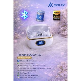Tai Nghe bluetooth không dây DOLLY J12, tích hợp MIC, chống ồn ,có led hiện thị Pin