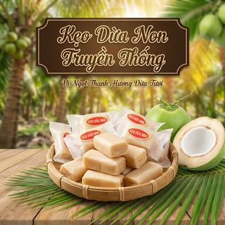 KẸO DỪA NON CUỘN TRUYỀN THỐNG – DẺO THƠM KHÓ CƯỠNG 500G - WINNIE HOUSE