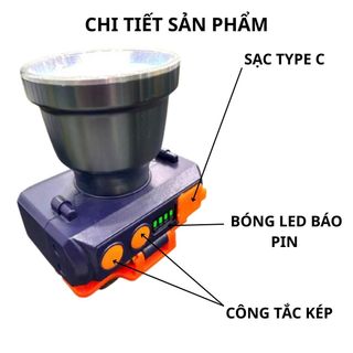 ĐÈN PIN ĐỘI ĐẦU LED SIÊU SÁNG 200W FM-1125