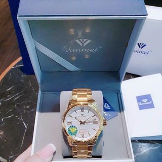 ĐỒNG HỒ NAM CHÍNH HÃNG FUNMEI F2038 DÂY THÉP NĂM MÀU FULLBOX TEM