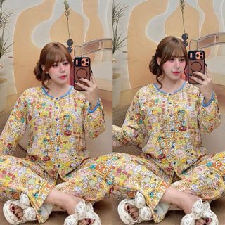 Đồ Bộ Cotton 2da rap lăng phối viền bao đẹp ( nhận sản xuất theo yêu cầu )