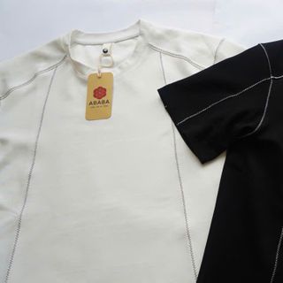 Áo thun nam ngắn tay ABABA F6952 vải Cotton lạnh phối chỉ nổi co giãn 4 chiều cực mát form Regular