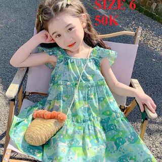 Váy hoa bé gái 100% lụa mango cao cấp, mềm mại, Đầm kiểu bé gái tay ngắn dáng xòe,lưng chun - VAY4