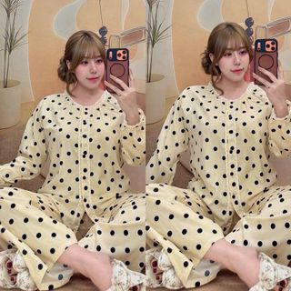 Đồ Bộ dài cotton viền cuốn bi mát lạnh ( Hàng Giá Tận Xưởng )