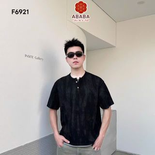 Áo Thun Nam Ngắn Tay ABABA F6921 Vải Mesh Dệt Tổ Ong Thoáng Khí Cổ Nút Cao Cấp