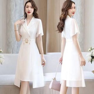 Váy dự tiệc công sở hàn Quốc bigsize cao cấp thiết kế dáng suông sang trọng đẹp P02 Nữ Women