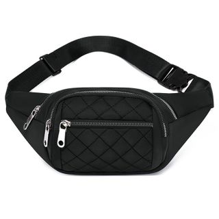 TÚI ĐEO BỤNG TL112 CHỐNG NƯỚC VẢI DÙ 2 LỚP TRẦN Ô QUẢ TRÁM SIZE 23CM - WINNIE HOUSE