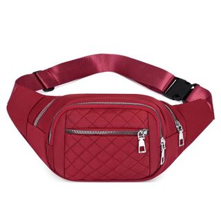 TÚI ĐEO BỤNG TL112 CHỐNG NƯỚC VẢI DÙ 2 LỚP TRẦN Ô QUẢ TRÁM SIZE 23CM - WINNIE HOUSE