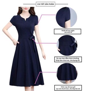 Đầm dự tiệc cho mẹ sang trọng bigsize cao cấp thiết kế dáng xòe đẹp - L03