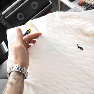 Len cổ tròn Polo Nam Nữ.  Chất len xoắn thừng xịn thêu logo ngựa.