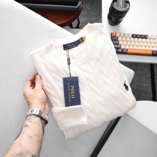 Len cổ tròn Polo Nam Nữ.  Chất len xoắn thừng xịn thêu logo ngựa.