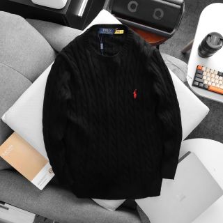 Len cổ tròn Polo Nam Nữ.  Chất len xoắn thừng xịn thêu logo ngựa.