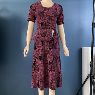 Đầm trung niên chất nhũ kim sa co giãn cực tốt cho mẹ dự tiệc sang trọng bigsize cao cấp DN02