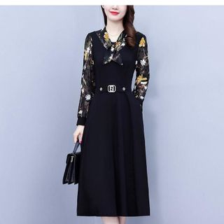 Đầm trung niên cho mẹ bigsize thiết kế công sở dáng xòe cao cấp dự tiệc U40 U50 U60 HN05