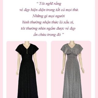 Đầm dạ hội trung niên chất nhũ kim sa co giãn cho mẹ dự tiệc sang trọng bigsize cao cấp DN14